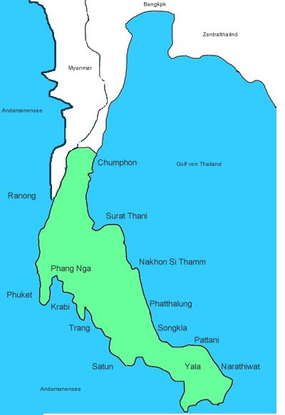 Die Provinzen Südthailands