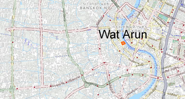 Anreise Karte Wat Arun Bangkok Thailand