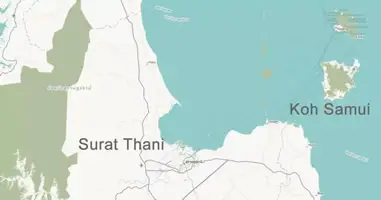 Karte Anreise Thailand Surat Thani