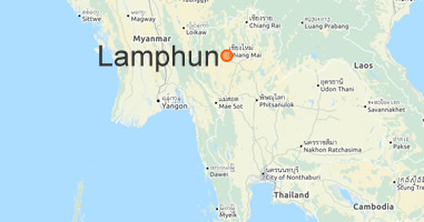 Karte Anreise Lamphun Thailand