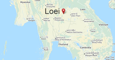 Karte Anreise Loei Thailand