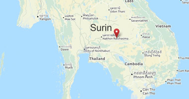 Karte Anreise Surin Thailand